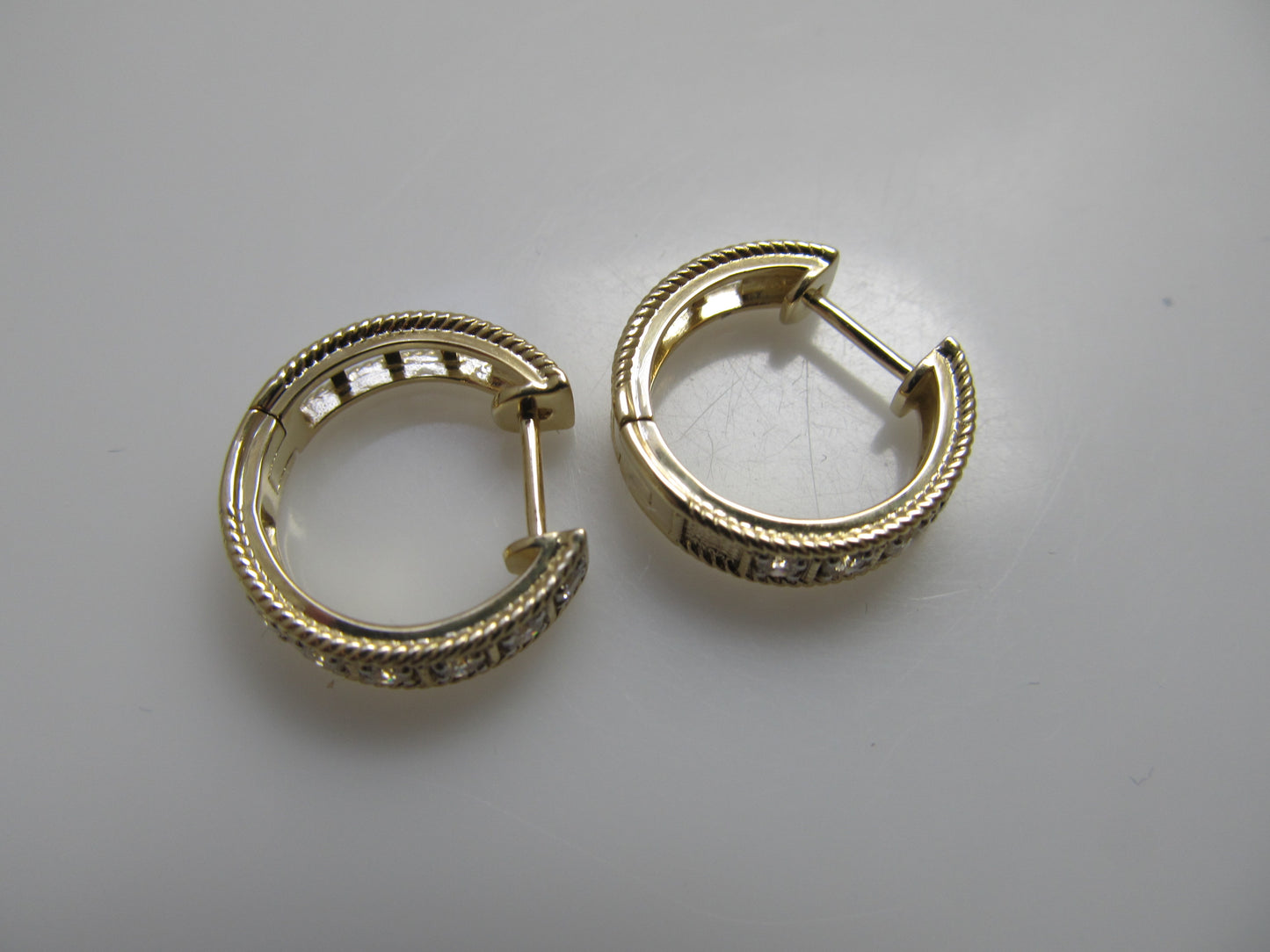 Gabriel & Co diamond hoop earrings