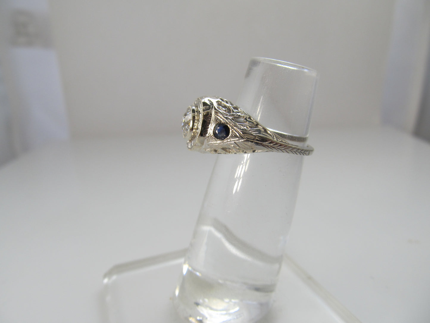 Vintage sapphire diamond engagement ring