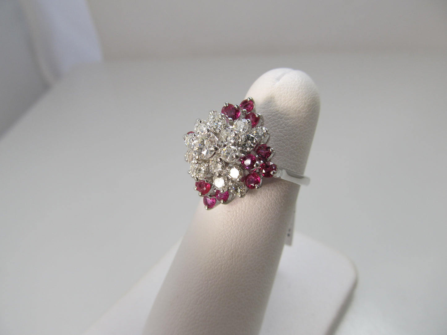 1.25ct diamond and ruby cocktail ring