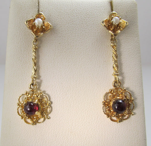 Vintage garnet pearl earrings, Antique jewelry, Cape May, Victorious