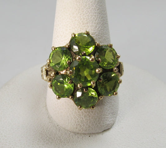Vintage peridot cluster ring, Antique jewelry, Victorious Cape May