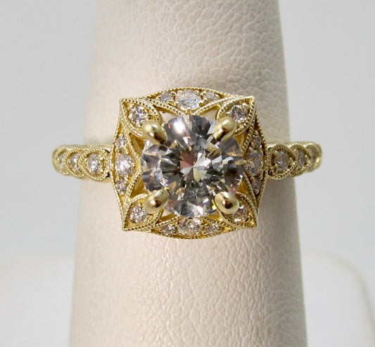 Gabriel & Co yellow gold diamond engagement ring