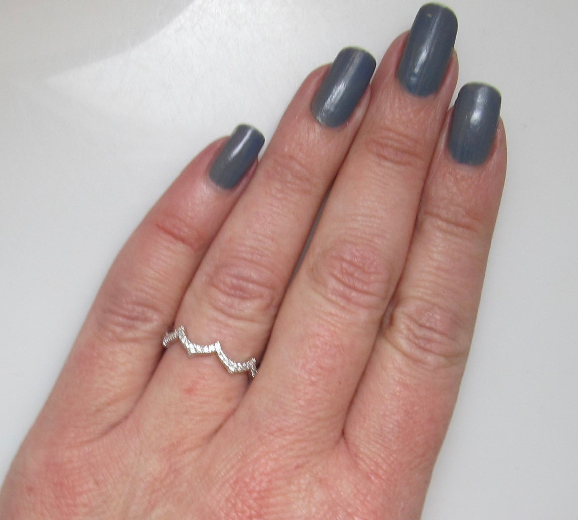 Gabriel & Co diamond wave ring