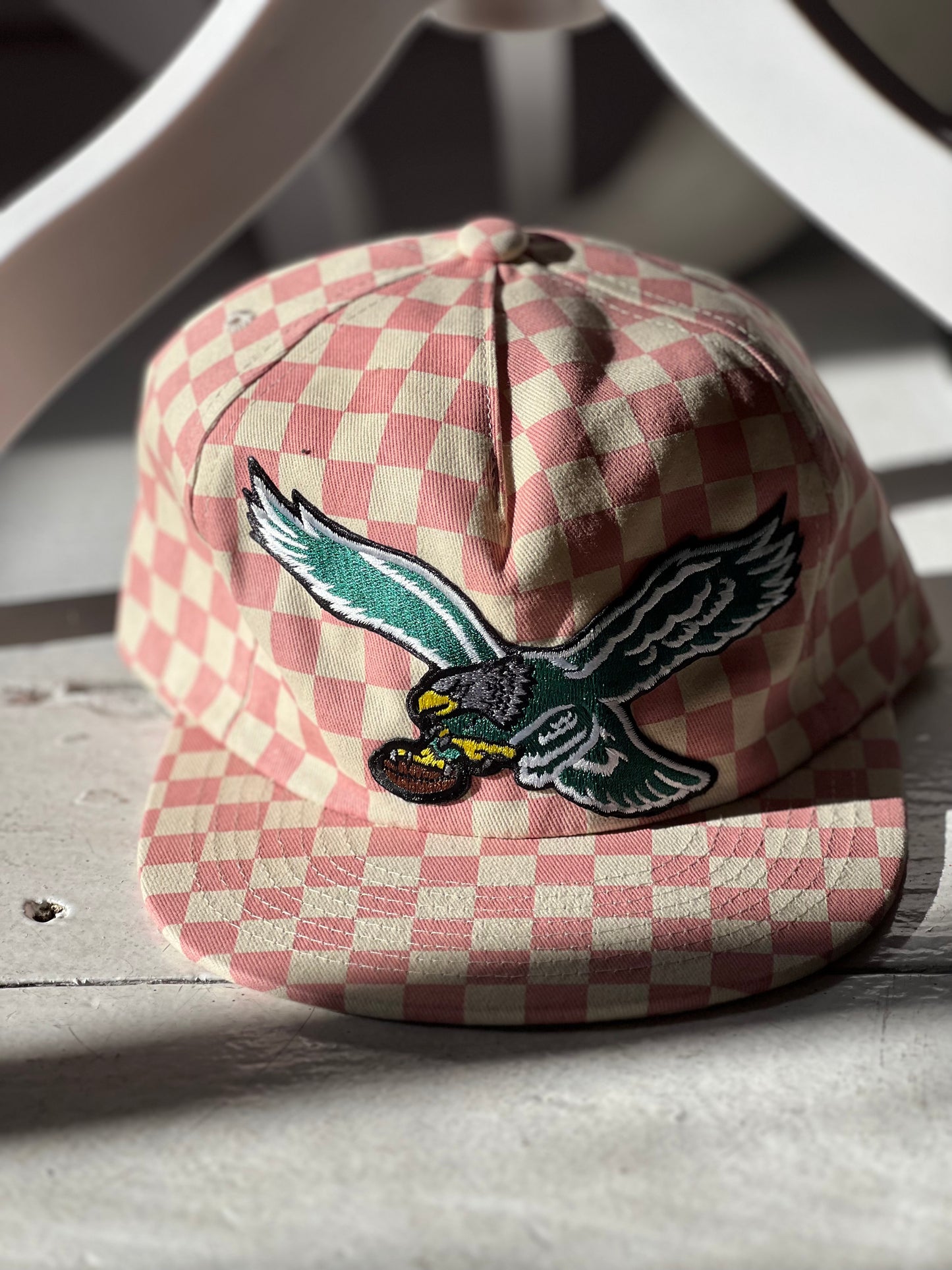 Vintage Eagles pink check cap