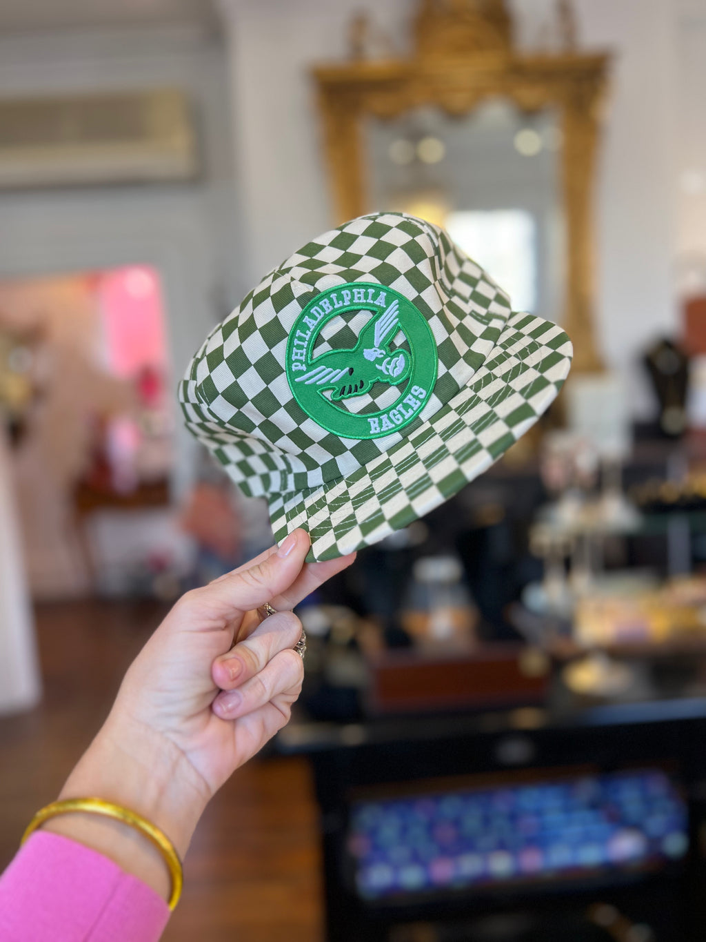 Philadelphia Eagles vintage, patch, checkered, trucker hat
