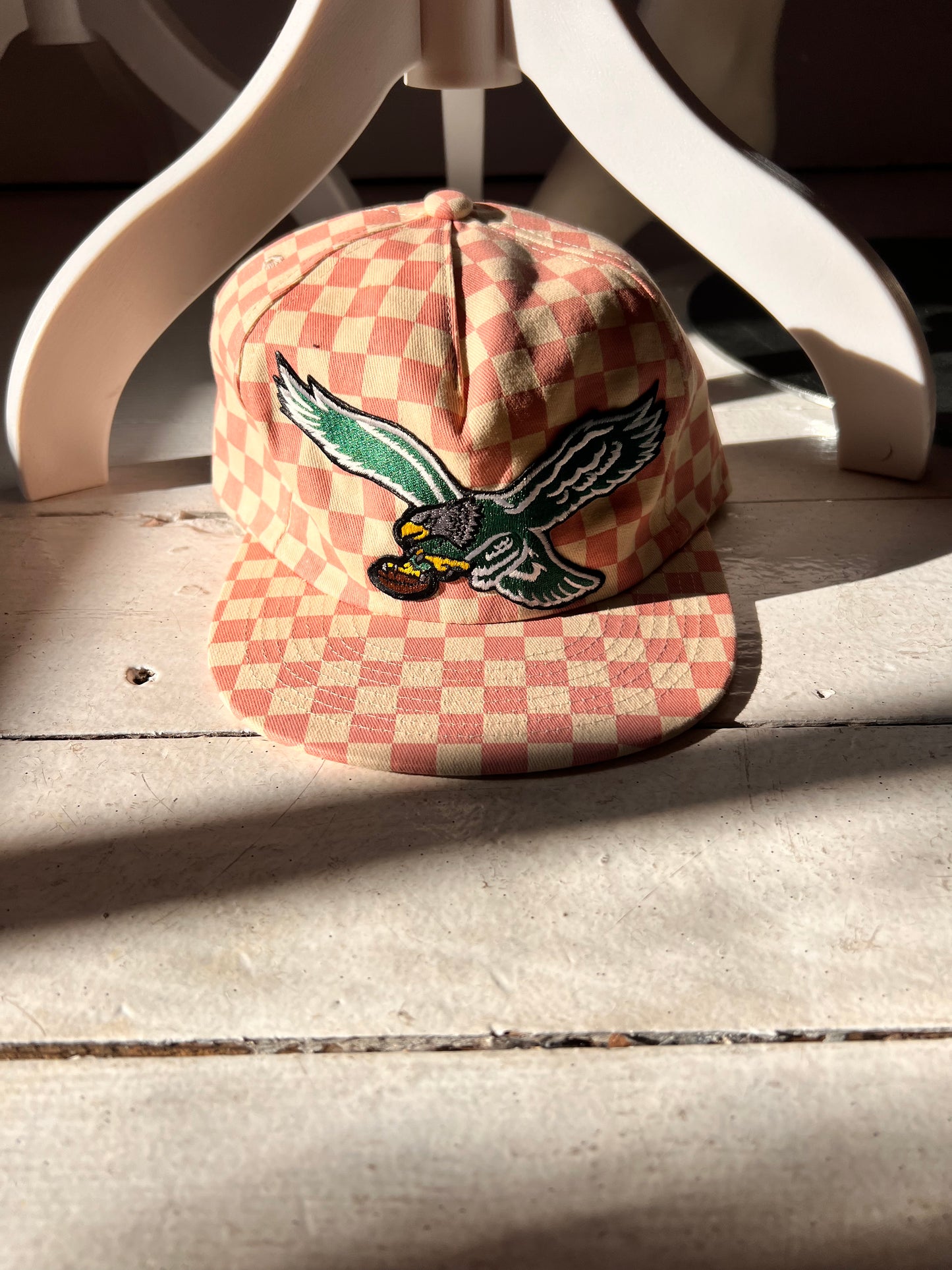 Vintage Eagles pink check cap