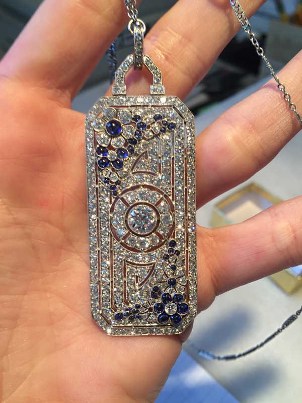 Platinum Necklace With 6.00cts In Diamonds And Sapphires, Circa 1920