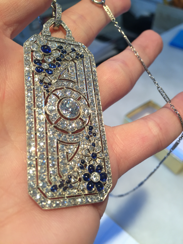 Platinum Necklace With 6.00cts In Diamonds And Sapphires, Circa 1920