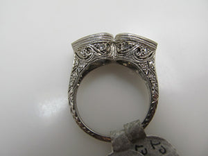 Antique Platinum Ring With A 1.02ct Diamond And A .91ct Diamond, Vs1 I. Circa 1920.