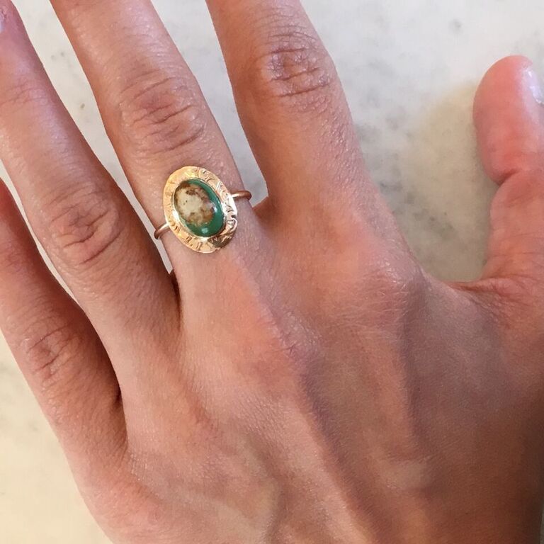 Antique 14kt And Turquiose Ring