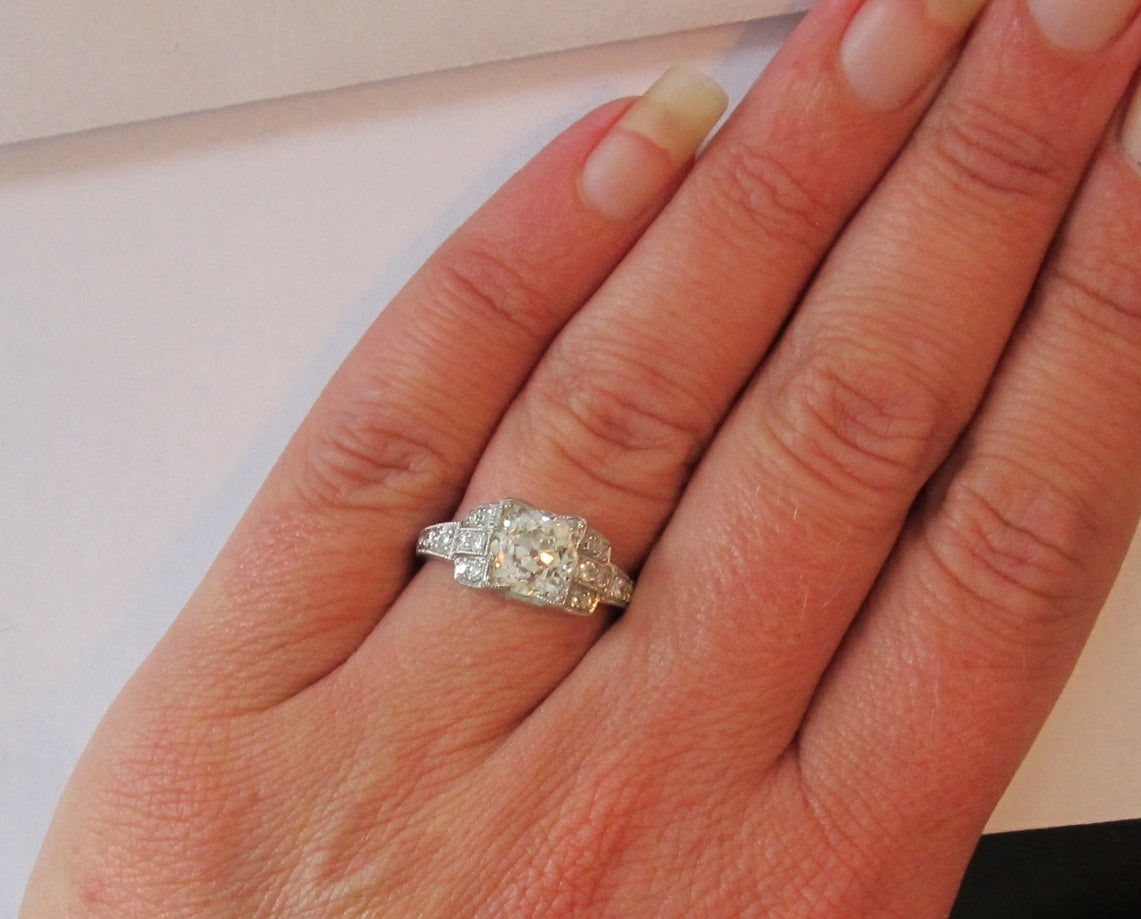 Antique 2.39ct Art Deco Diamond Engagement Ring