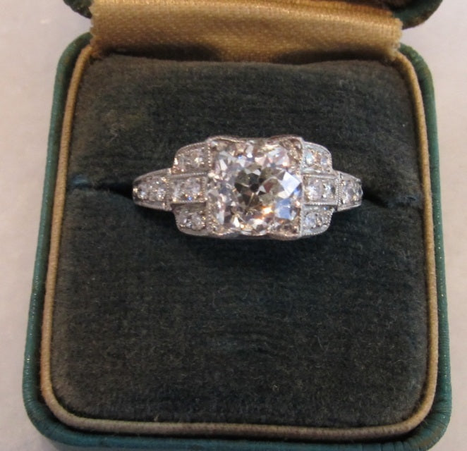 Antique 2.39ct Art Deco Diamond Engagement Ring