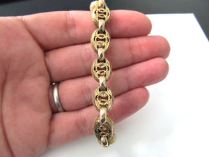 Victorian 10k Yellow Gold Fancy Link Bracelet, Circa 1890.