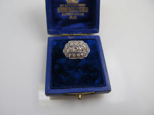 Antique Platinum Ring With 1.75cts In Old Cut Diamonds