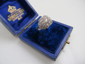 Antique Platinum Ring With 1.75cts In Old Cut Diamonds