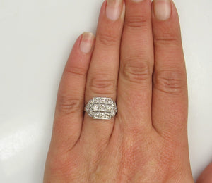 Antique Platinum Ring With 1.75cts In Old Cut Diamonds