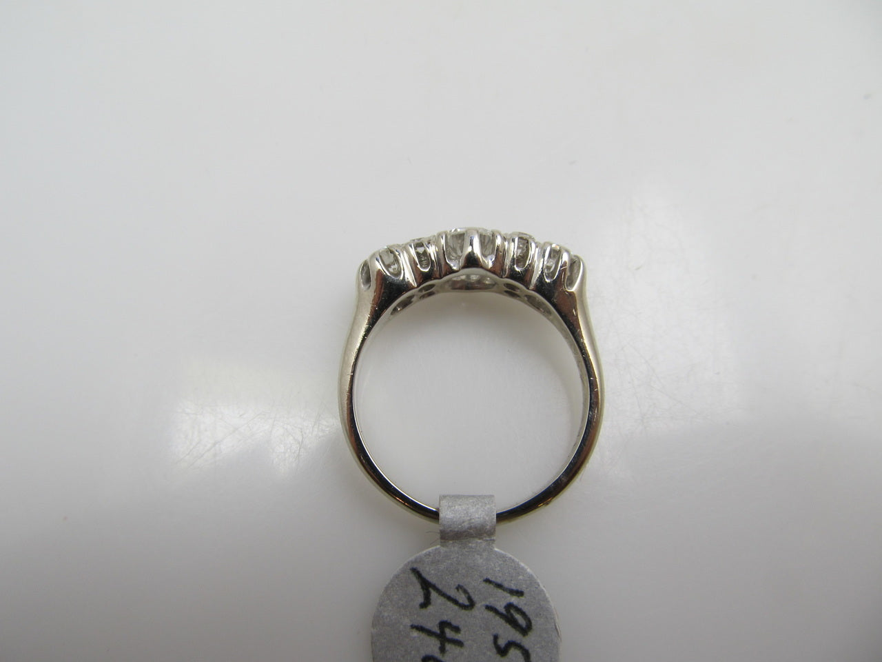 14k White Gold Band With 1ct Tw in diamonds, VS2-SI1, F-G. Circa 1940.