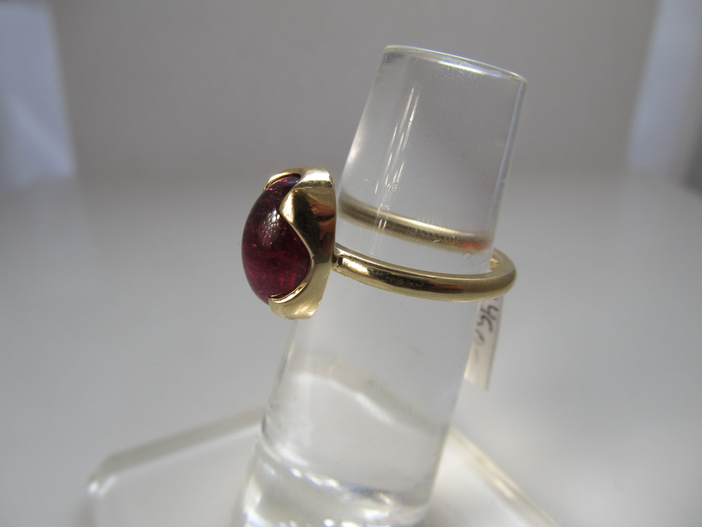 Handmade pink tourmaline ring