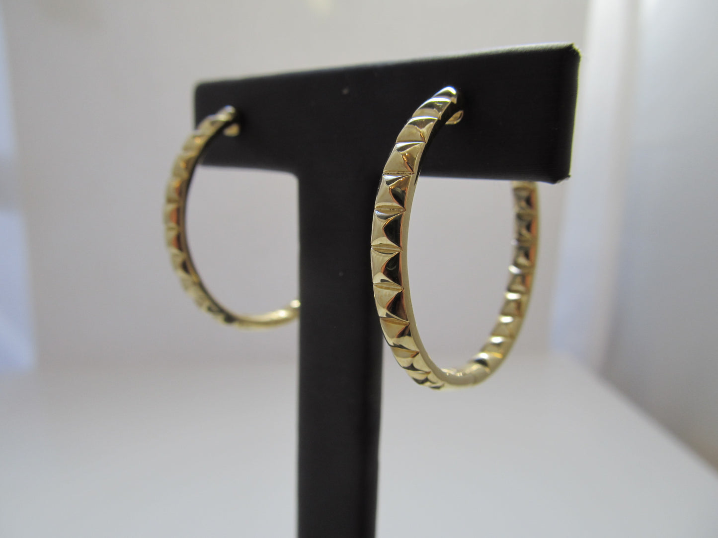 Gabriel & Co yellow gold hoop earrings