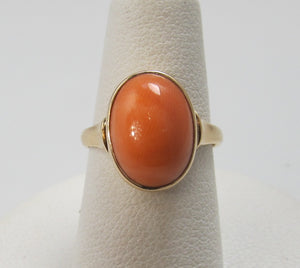 Antique 14k salmon coral ring