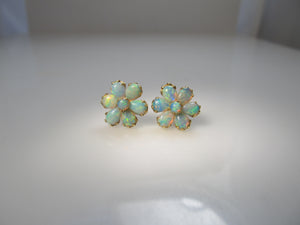 Cute opal flower earrings