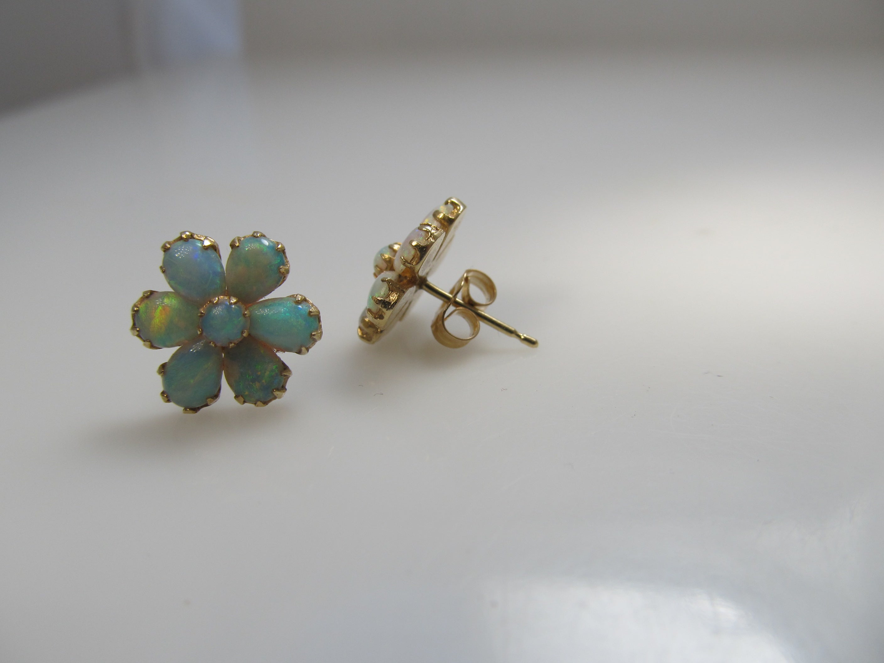 Cute opal flower earrings