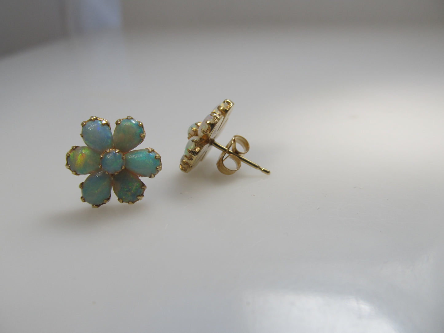 Cute opal flower earrings