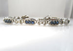 14k white gold sapphire and diamond line bracelet