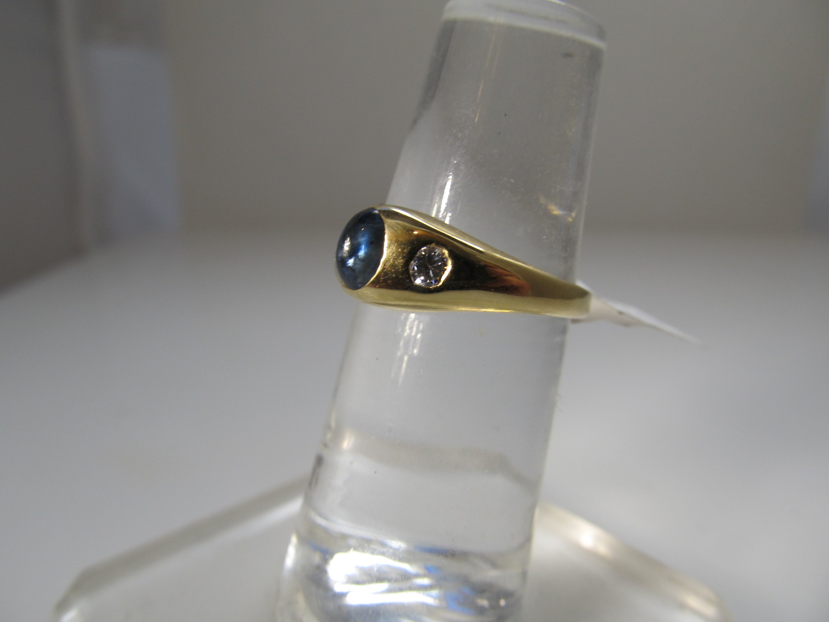 Vintage sapphire diamond gypsy ring