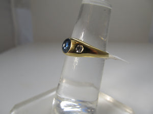 Vintage sapphire diamond gypsy ring