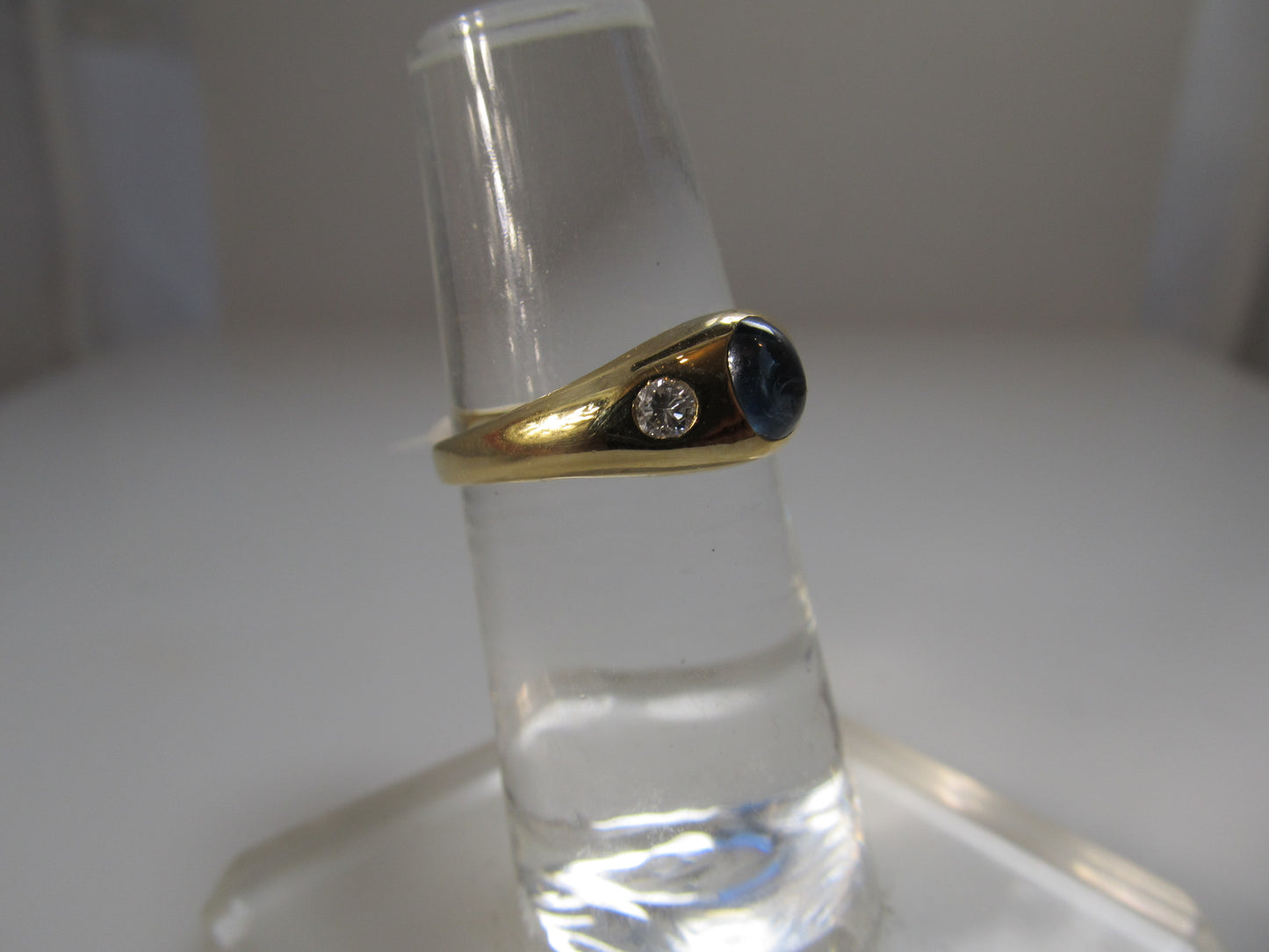 Vintage sapphire diamond gypsy ring