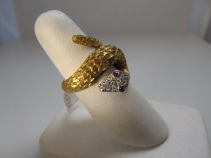 Vintage textured snake ring