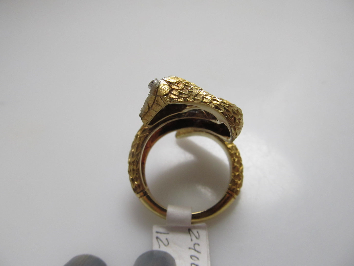 Vintage textured snake ring