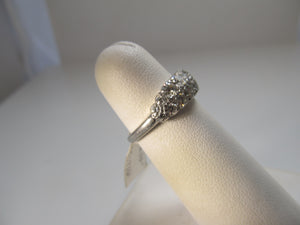 Antique double row diamond band