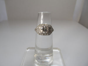 Antique platinum diamond ring