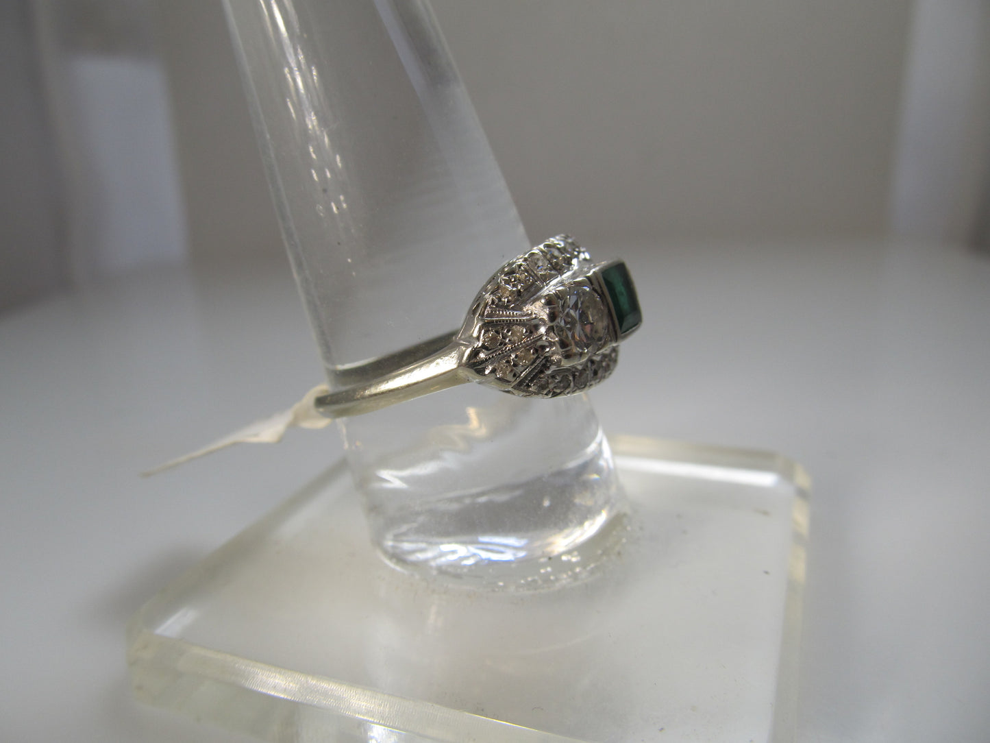 Antique emerald diamond ring