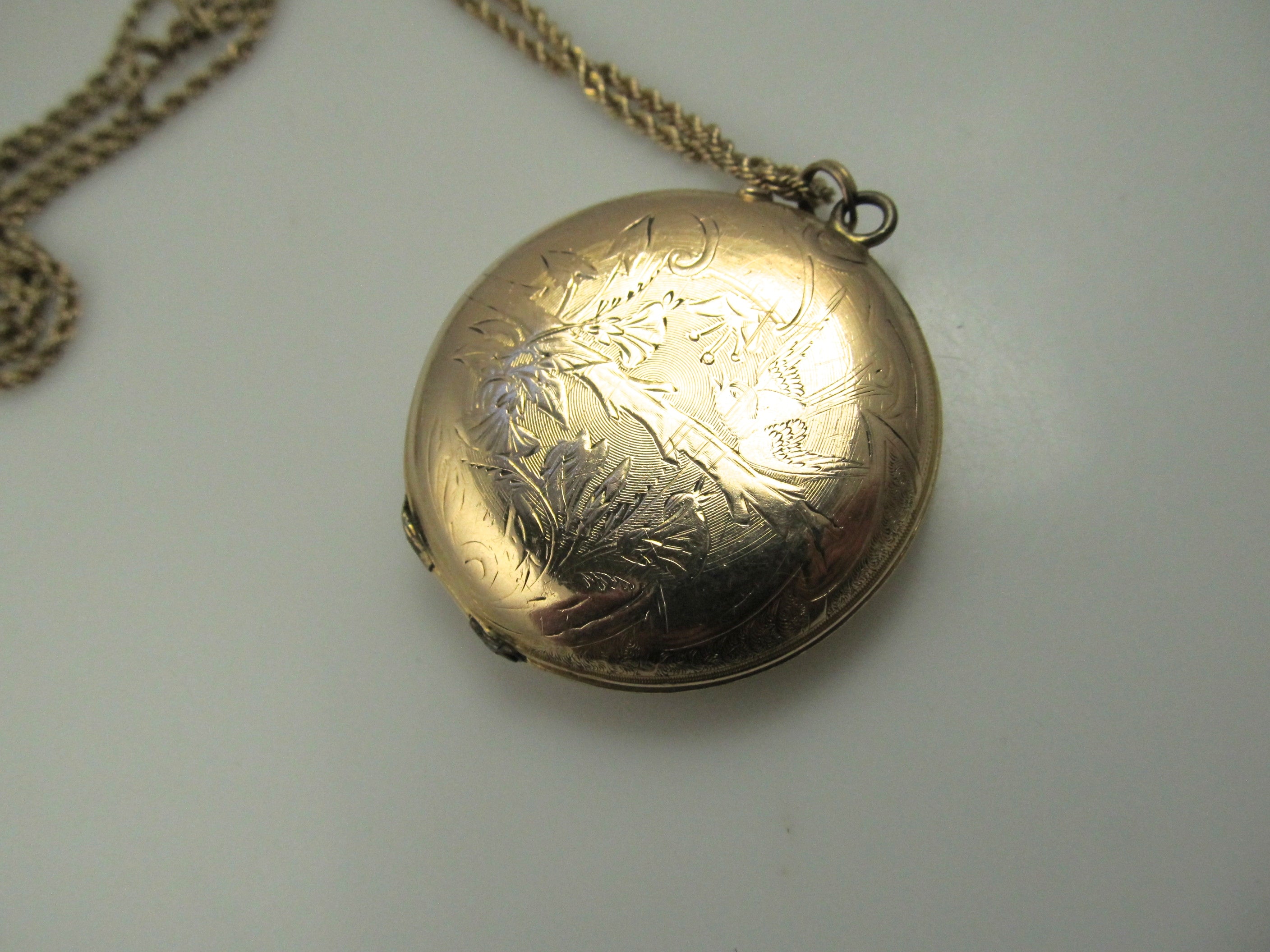 Large antique 14k enamel locket, circa 1910