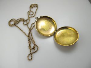 Large antique 14k enamel locket, circa 1910