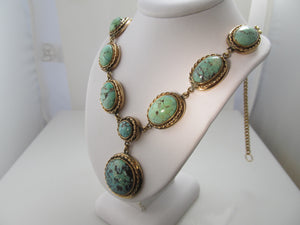 Fabulous handmade turquoise and rose gold necklace