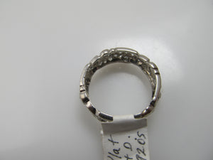 Vintage platinum decorative diamond eternity band