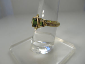 Judith Ripka tourmaline and diamond ring