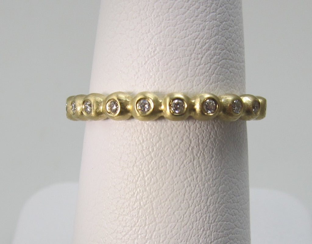Gabriel 14k yellow gold matte finish diamond band