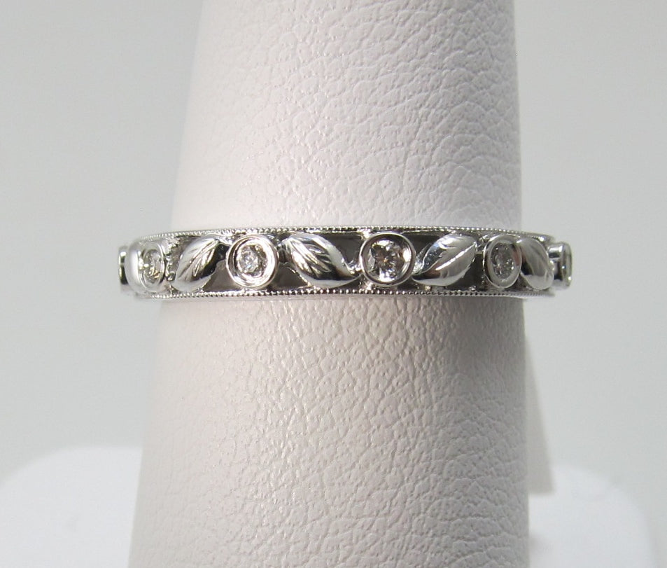 Gabriel 14k white gold diamond band