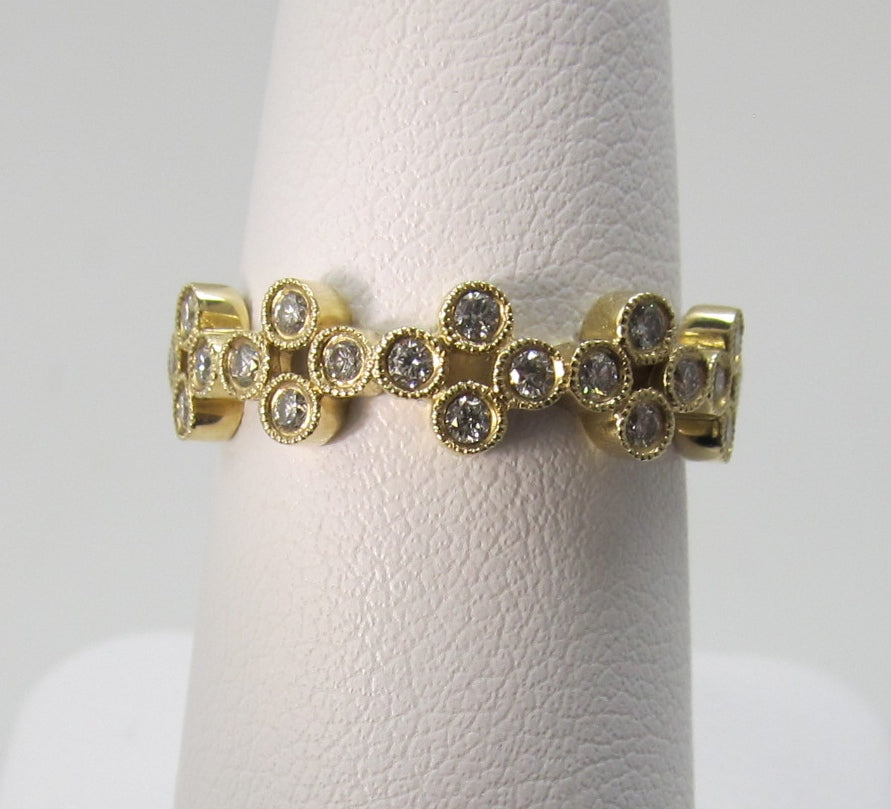 Gabriel 14k yellow gold bezel set diamond band