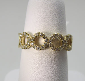 Gabriel 14k yellow gold circle diamond stack band