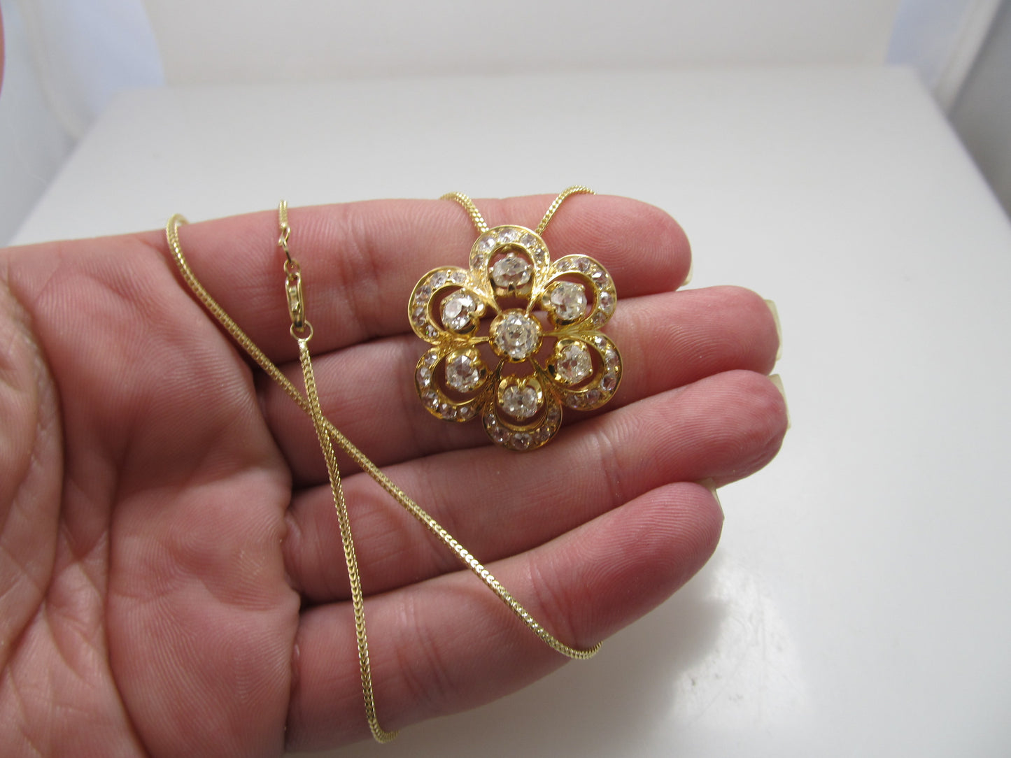 Victorian 3.20ct diamond necklace