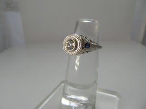 Vintage sapphire diamond engagement ring