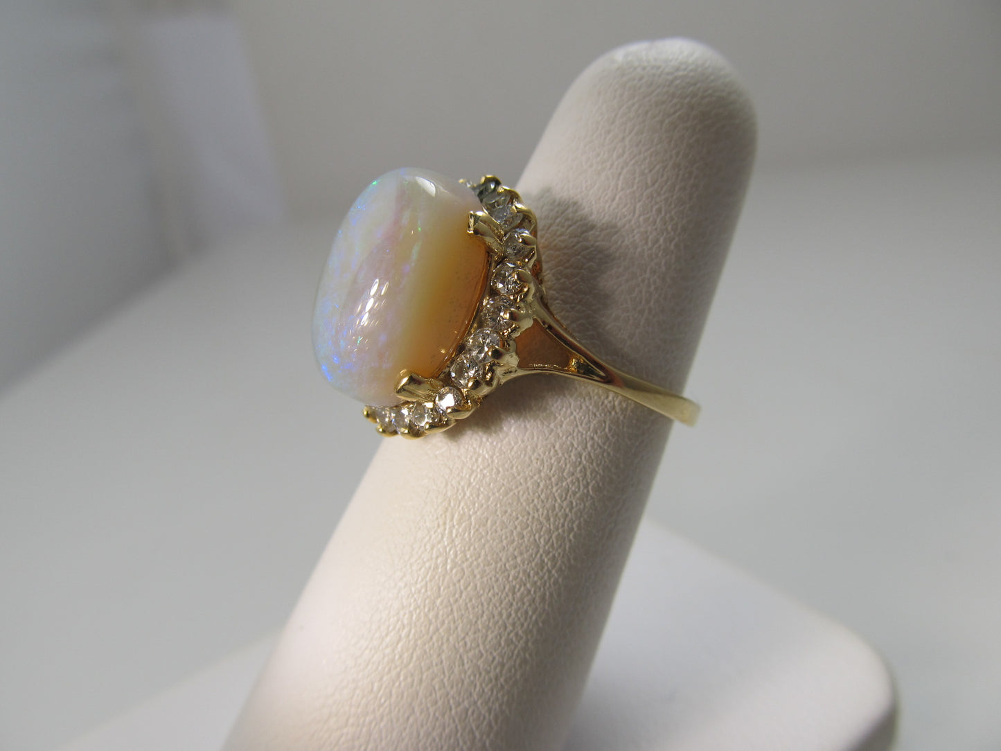 4ct natural opal ring with diamonds