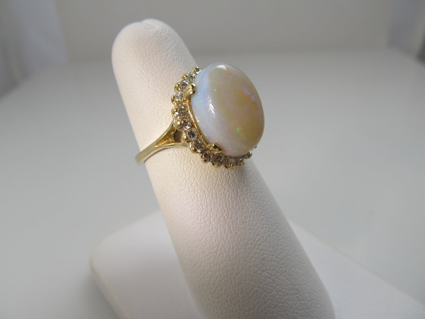 4ct natural opal ring with diamonds