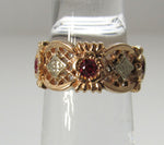 Vintage retro 14k rose gold ruby eternity band